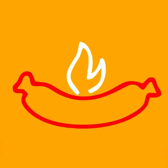 Pommes frites und Currywurst am Stand in der Feinschmeckeretage